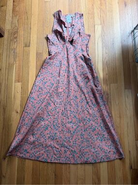 NEW Madewell Orange and blue floral maxi dress